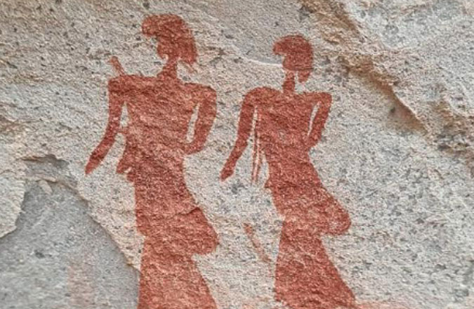 Ancient San rock art paintings discovered during the expedition