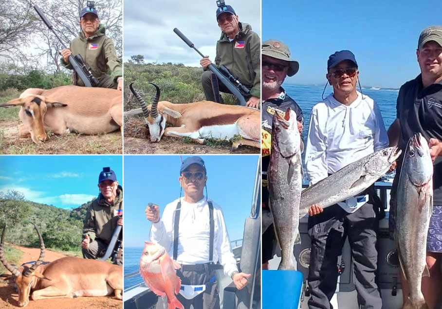 Alberto with Impala, Springbuck and fish caught during his South African safari and fishing trip