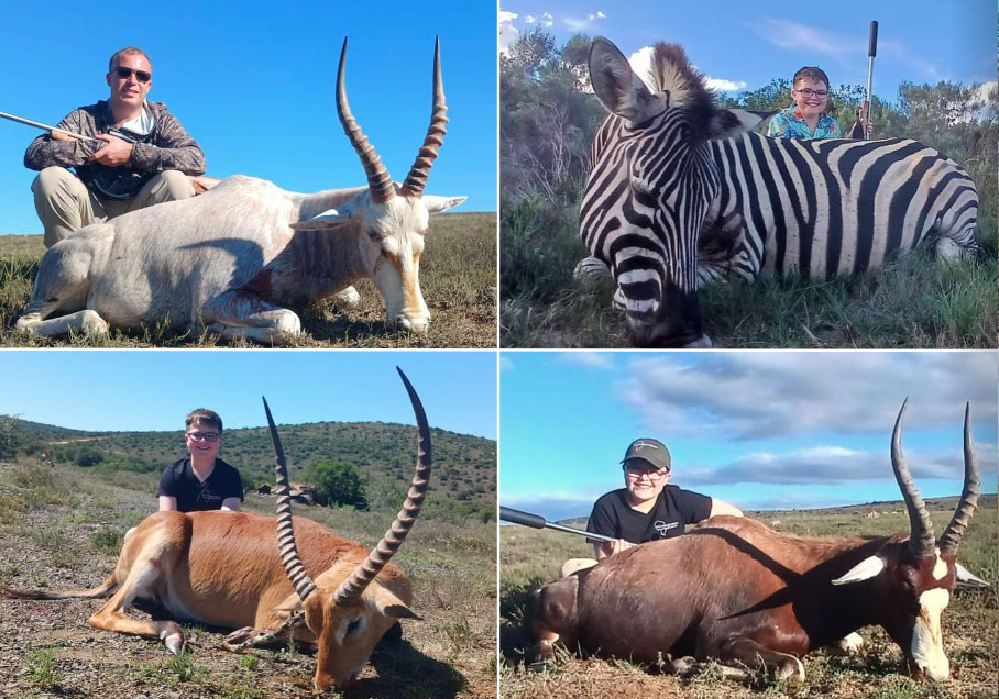 Noah with his zebra trophy during the South African hunting safari