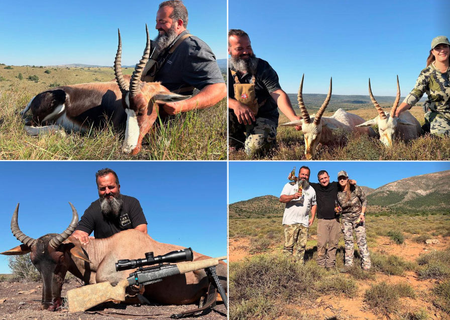 Bontebok, Springbok and Tsessebe trophies taken during the safari hunt in South Africa